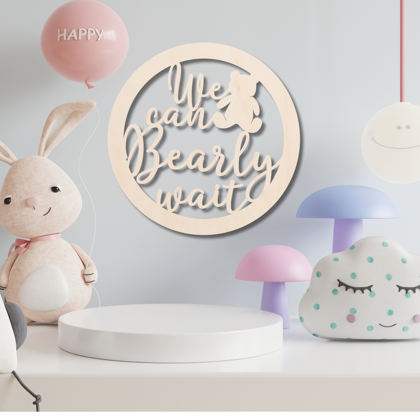 We Can Bearly Wait Sign - Professional Artwork