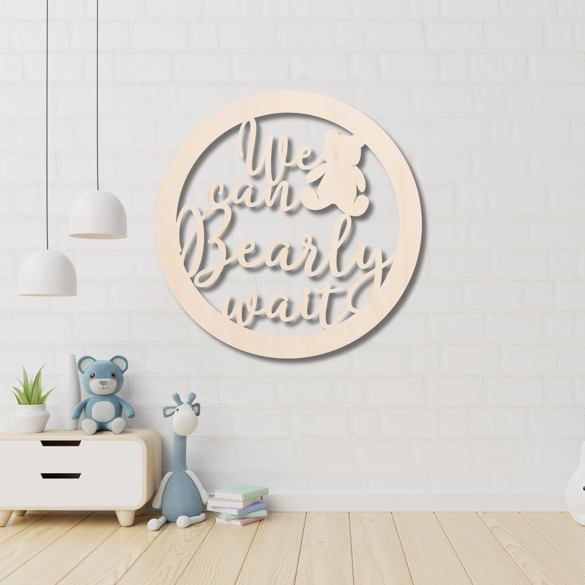 We Can Bearly Wait Sign - Professional Artwork