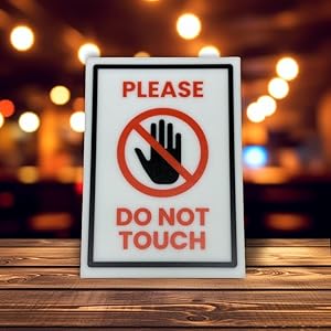 Please Do Not Touch Signs, 5x7 inch Acrylic Signs, Choose from 20 Warning and Policies, Each Sign Comes With Double Sided Tape for Easy Displaying. (Design 12) - Professional Artwork