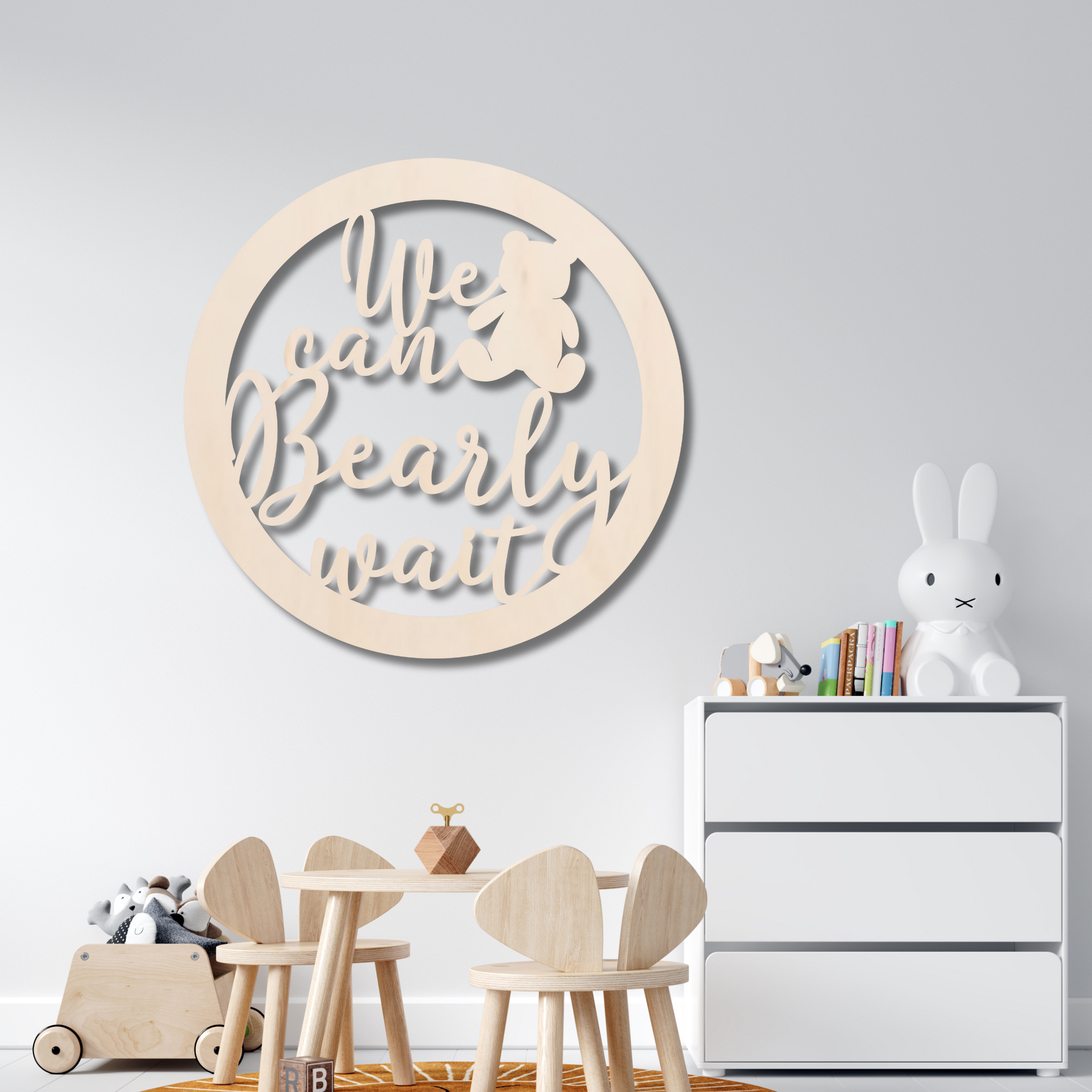 We Can Bearly Wait Sign - Professional Artwork