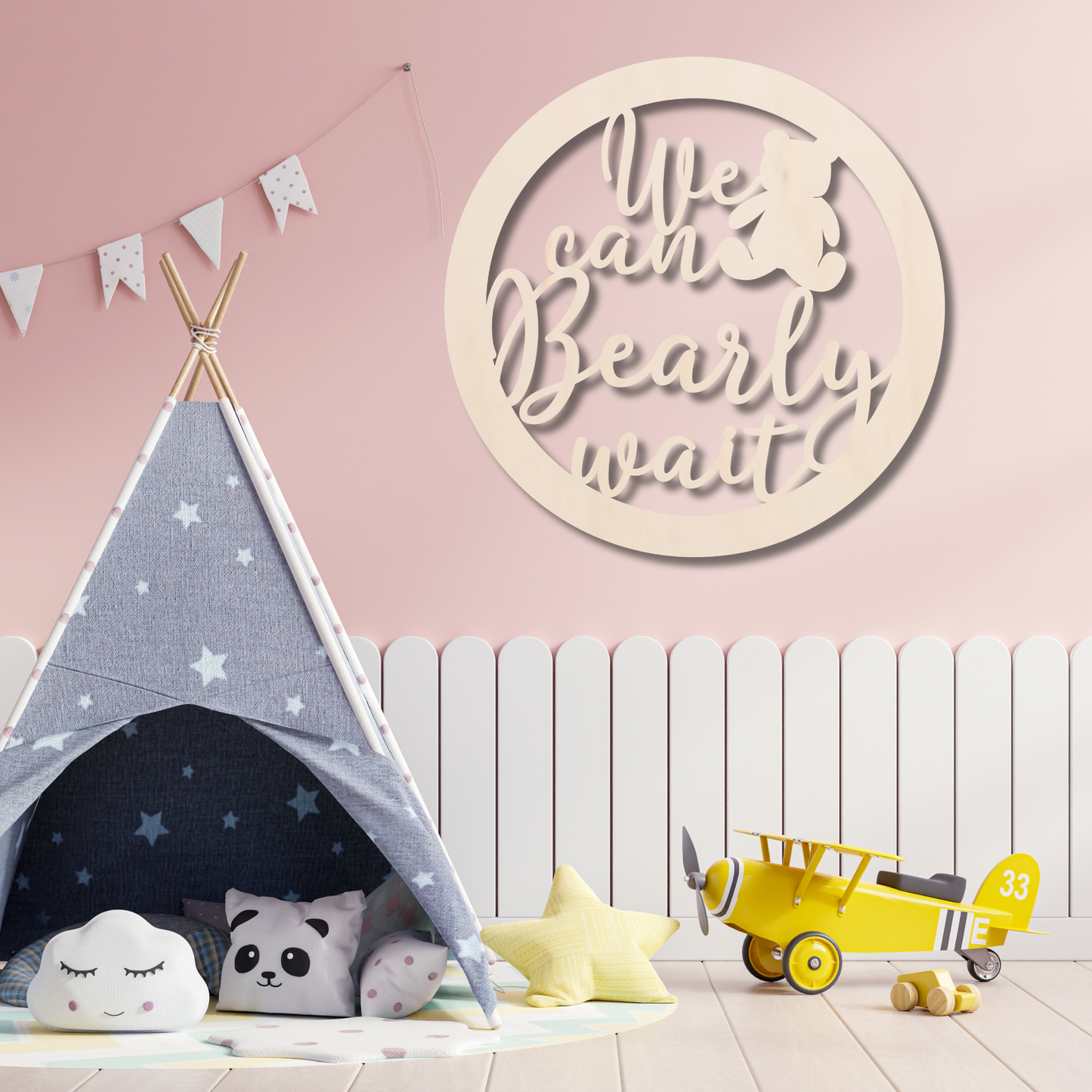 We Can Bearly Wait Sign - Professional Artwork
