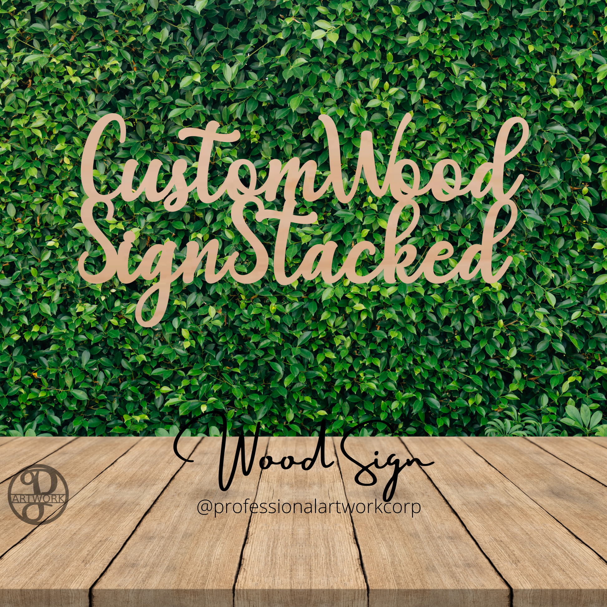 Custom Wood Stacked Sign - Professional Artwork