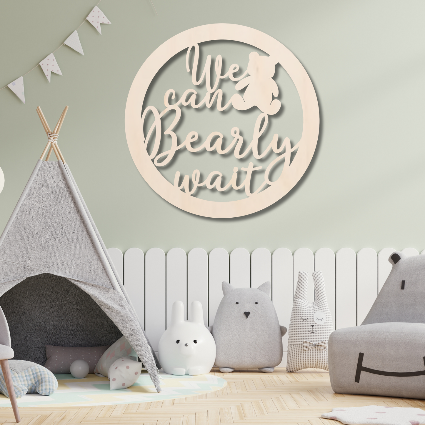 We Can Bearly Wait Sign - Professional Artwork