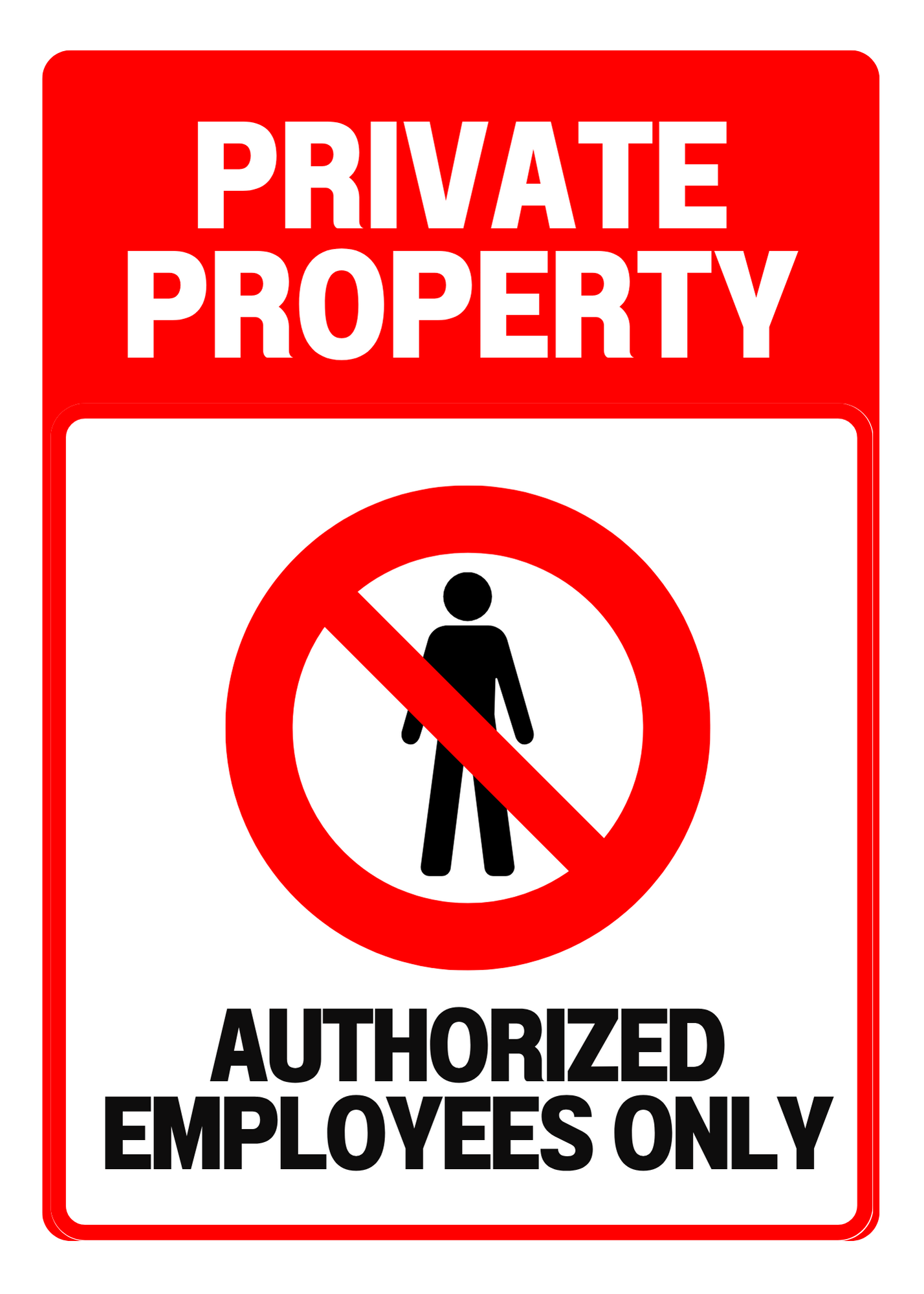 Private Property, Authorized Employees Only Signs, 5x7 inch Acrylic Signs, Choose from 10 Warning and Policies, Each Sign Comes With Double Sided Tape for Easy Displaying. (Design 15)