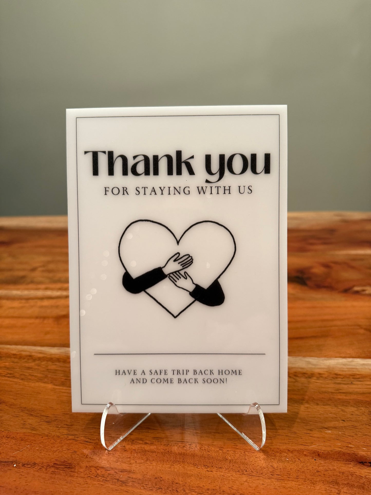 Thanks you For Staying With Us - Vacation Rental House Rules Signs, 5x7 inch Acrylic Signs, (Design 28) - Professional Artwork