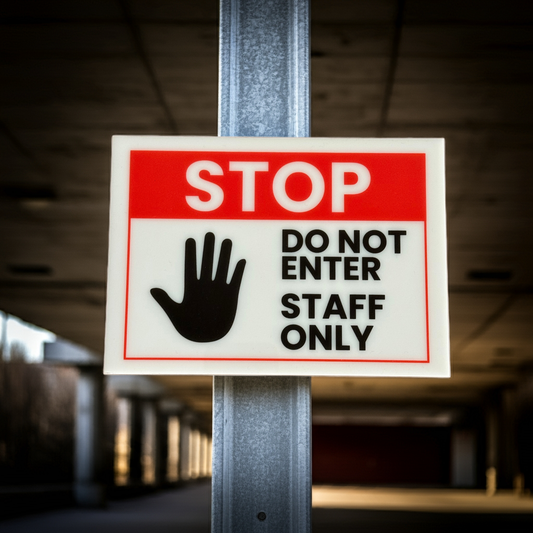 Stop, Do Not Enter, Staff Only Acrylic Signs, Size 5x7, Choose from 10 Warning and Policies, Each Sign Comes With Double Sided Tape for Easy Displaying. (Design 1) - Professional Artwork