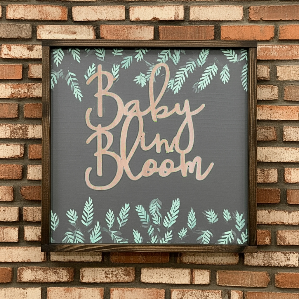 Baby in Boom Stacked Wood Sign - Professional Artwork