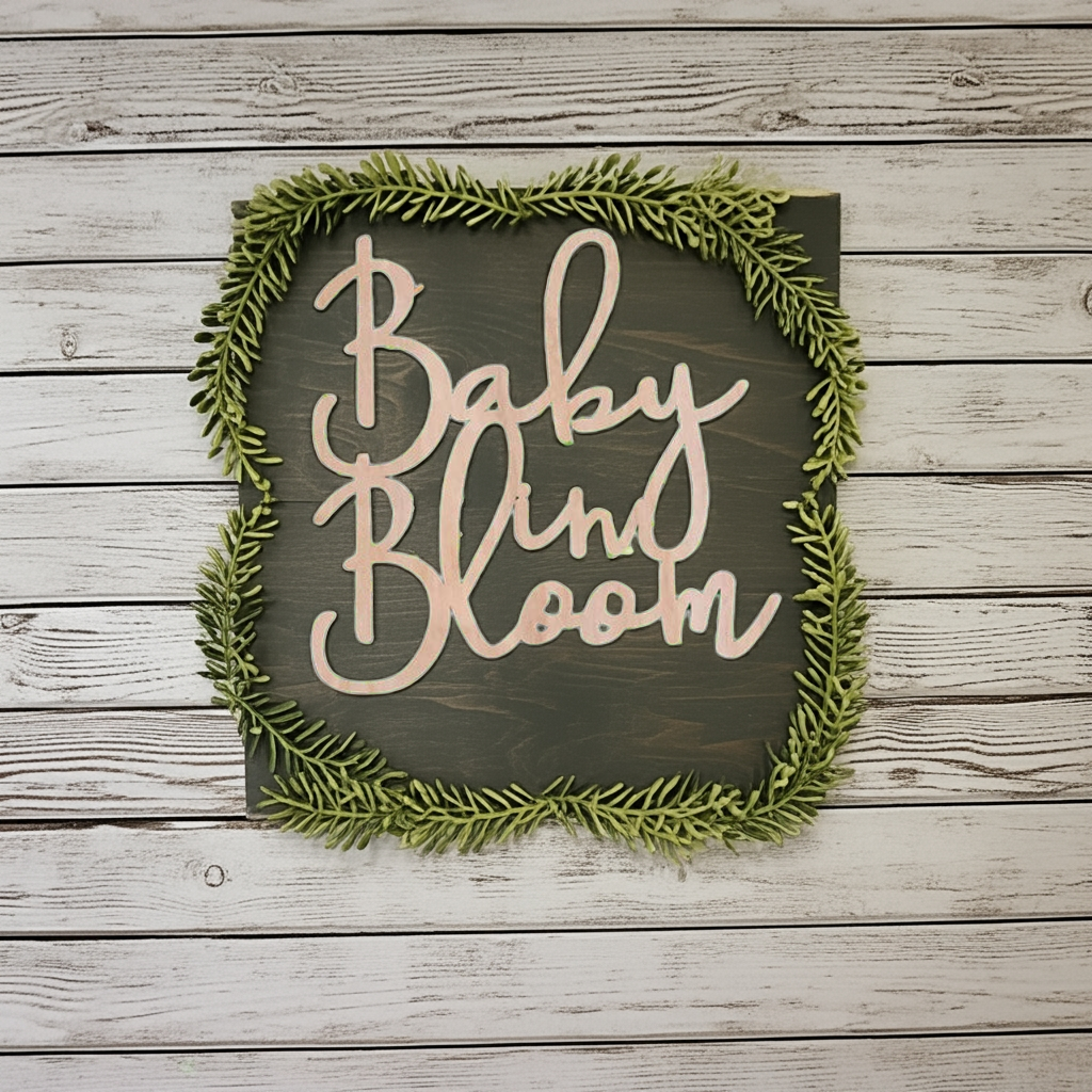 Baby in Boom Stacked Wood Sign - Professional Artwork