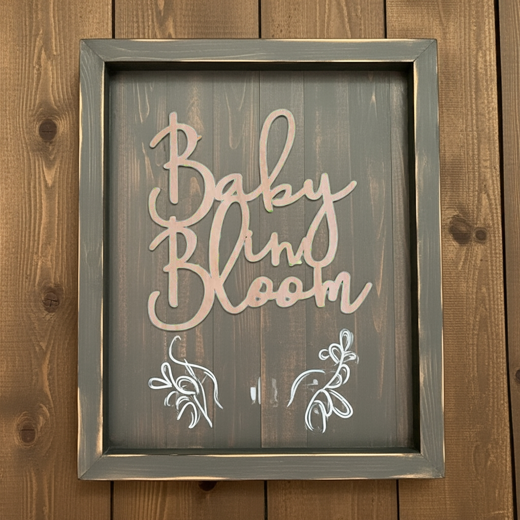 Baby in Boom Stacked Wood Sign - Professional Artwork
