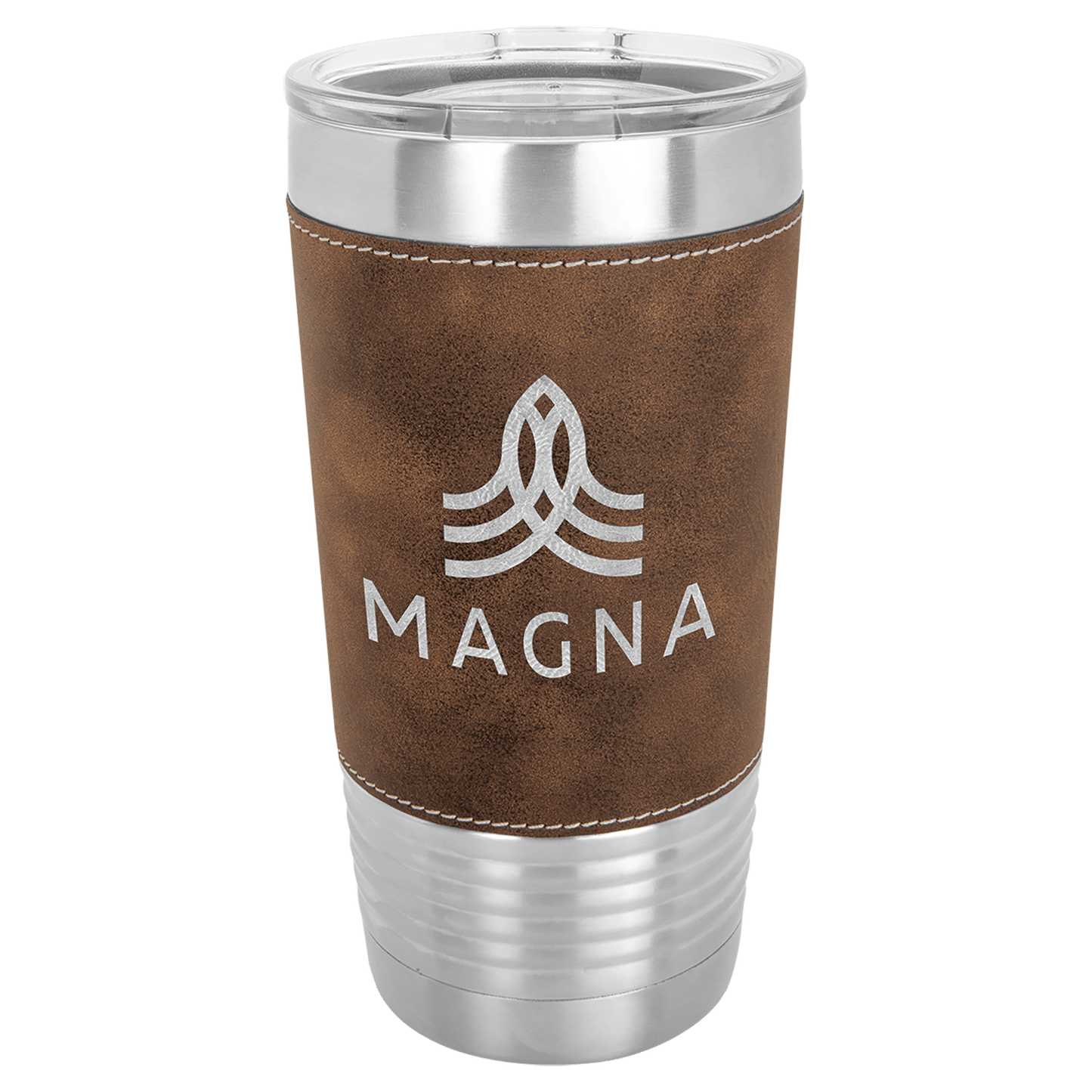 Polar Camel 20 oz. Leatherette Tumbler with Clear Lid - Professional Artwork