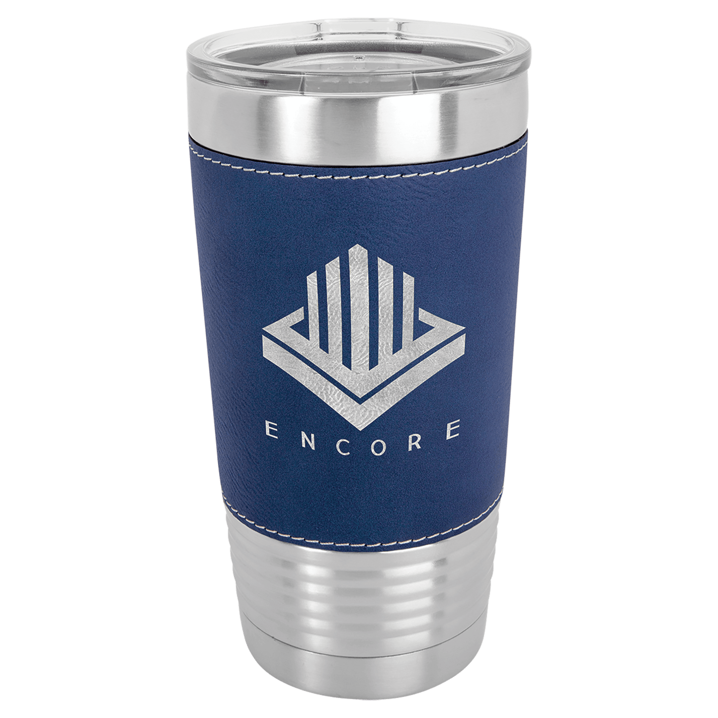 Polar Camel 20 oz. Leatherette Tumbler with Clear Lid - Professional Artwork