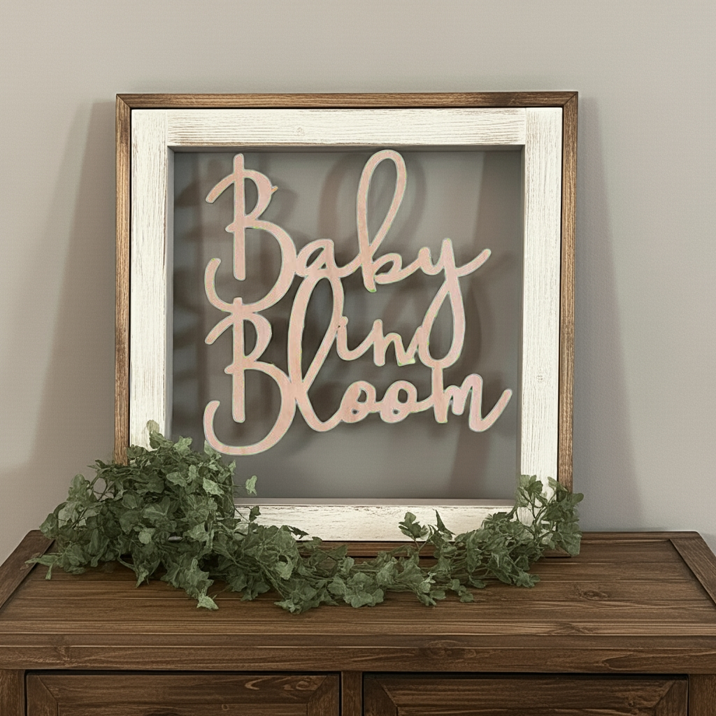 Baby in Boom Stacked Wood Sign - Professional Artwork