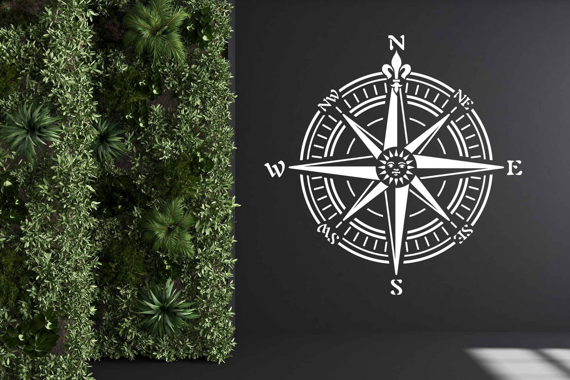 Compass Rose Stencil on Reusable Mylar - Professional Artwork