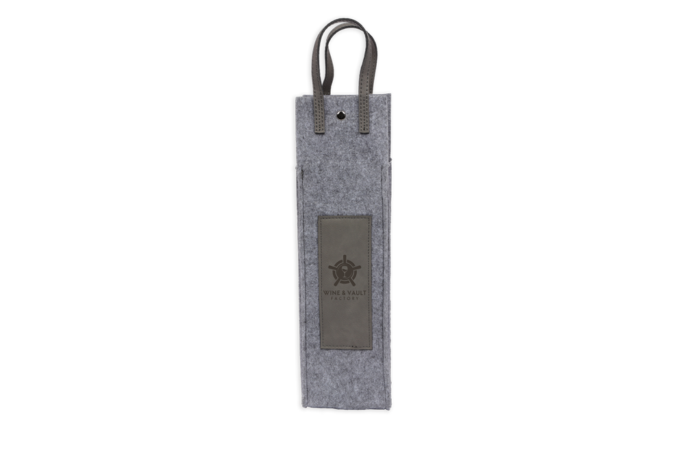 Flannel Wine Tote Custom Monograms Gray