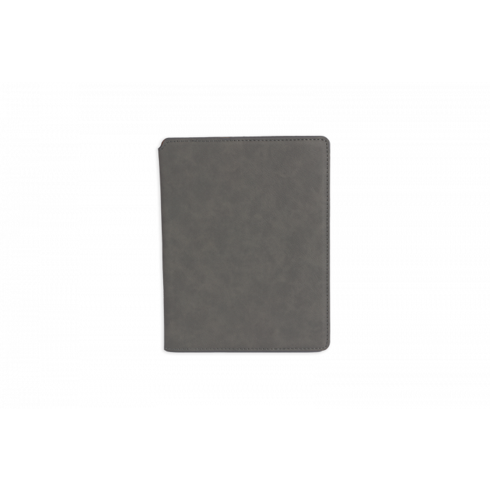 Engraved Leather Portfolio 7" x 9"  Iron Gray