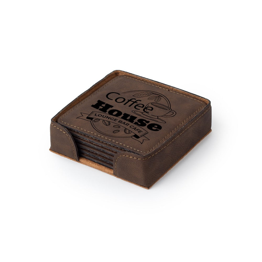 Square Shape Coasters Set - Bulk Corporate Logo - Professional Artwork