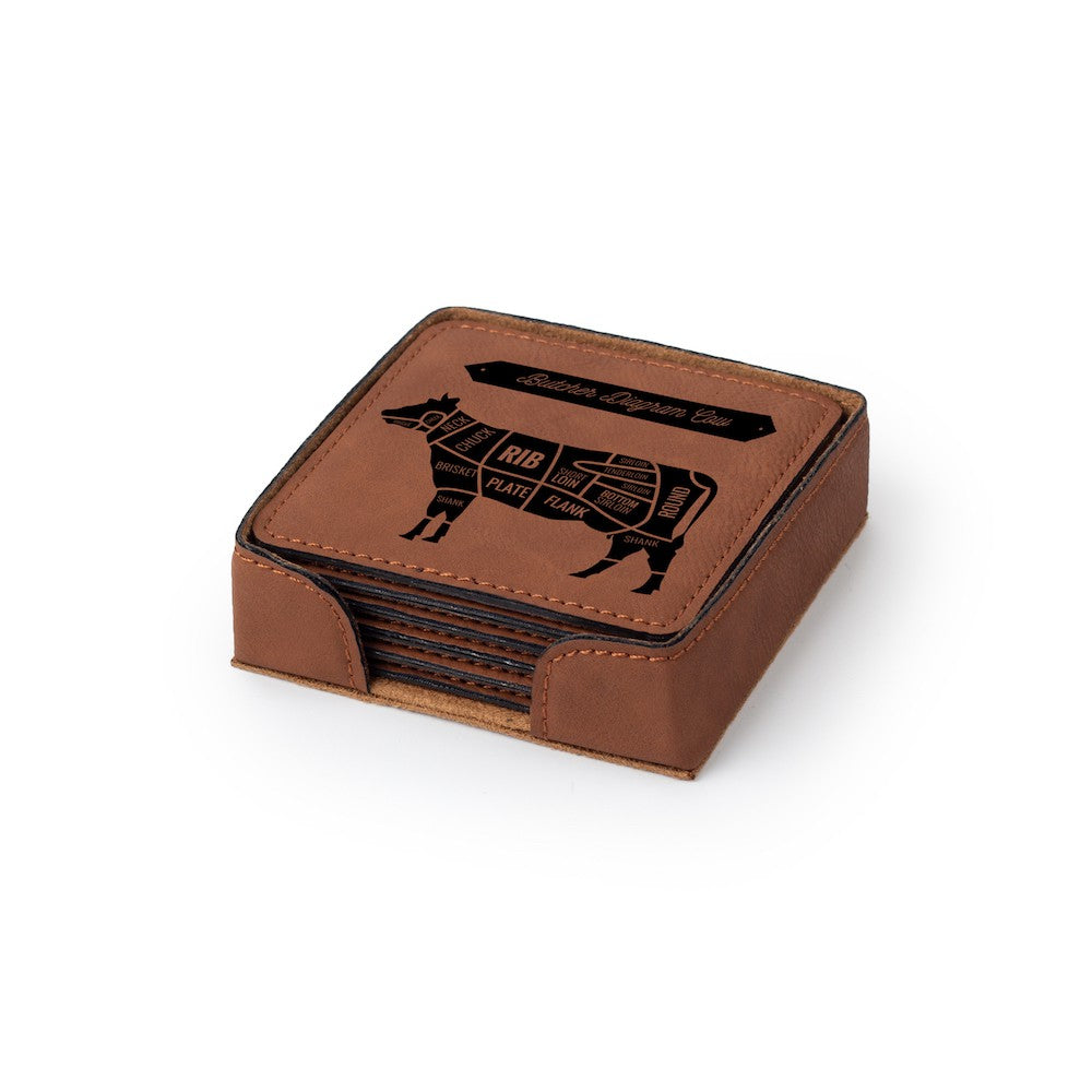 Square Shape Coasters Set - Bulk Corporate Logo - Professional Artwork