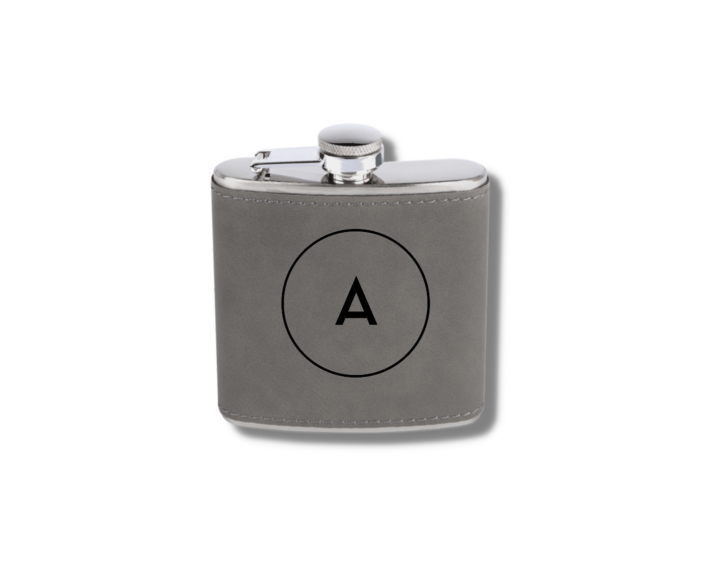 Leather 6oz Hip Flask - Professional Artwork