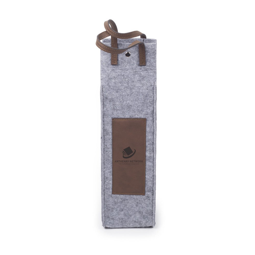 Flannel Wine Tote Custom Monograms Bay Brown