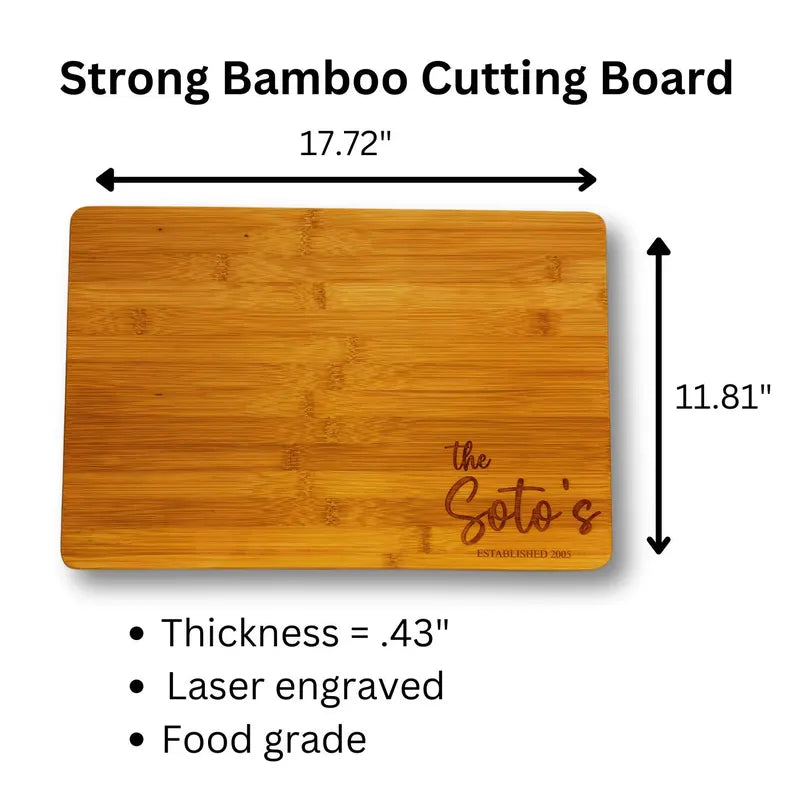 Personalized Cutting Board Gift, Wedding Gift, Charcuterie Board, Couple Gift, Anniversary Gift, Birthday Gift, 2 Sizes Available - Design 3