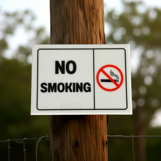 No Smoking Acrylic Signs, Size 5x7, Choose from 10 Warning and Policies, Each Sign Comes With Double Sided Tape for Easy Displaying. (Design 8) - Professional Artwork