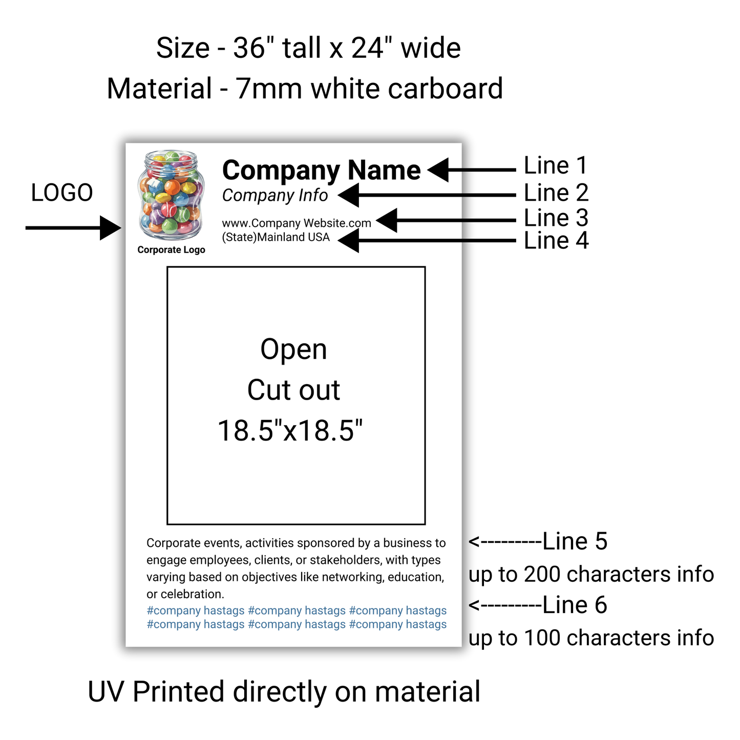 Custom Corporate Photo Frame, Made Out of 7mm Cardboard