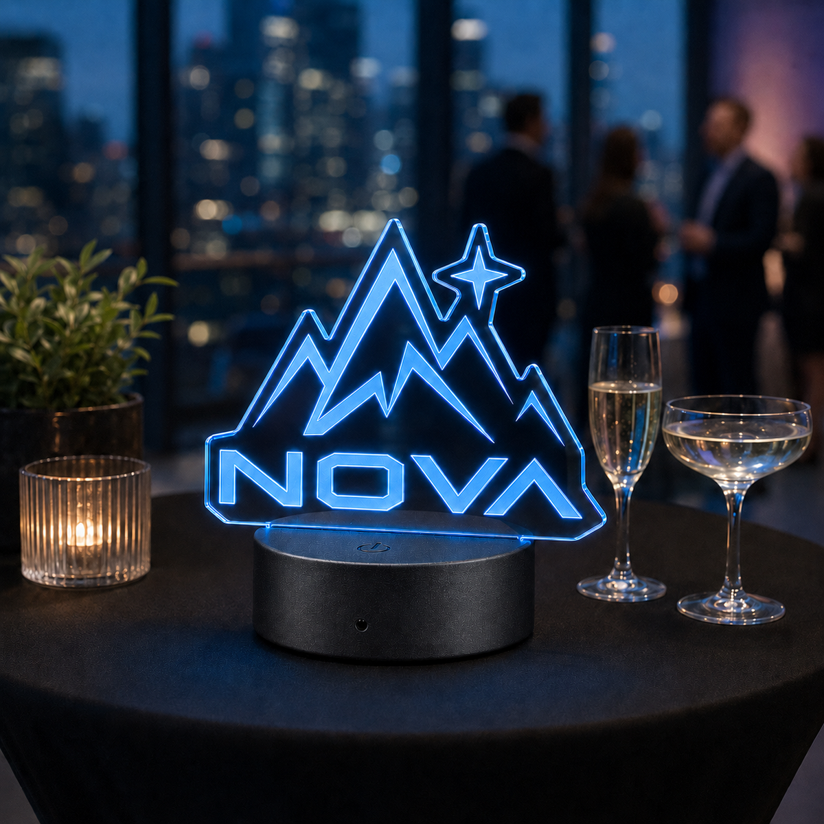 Custom Die-Cut LED Acrylic Logo Sign - Professional Artwork