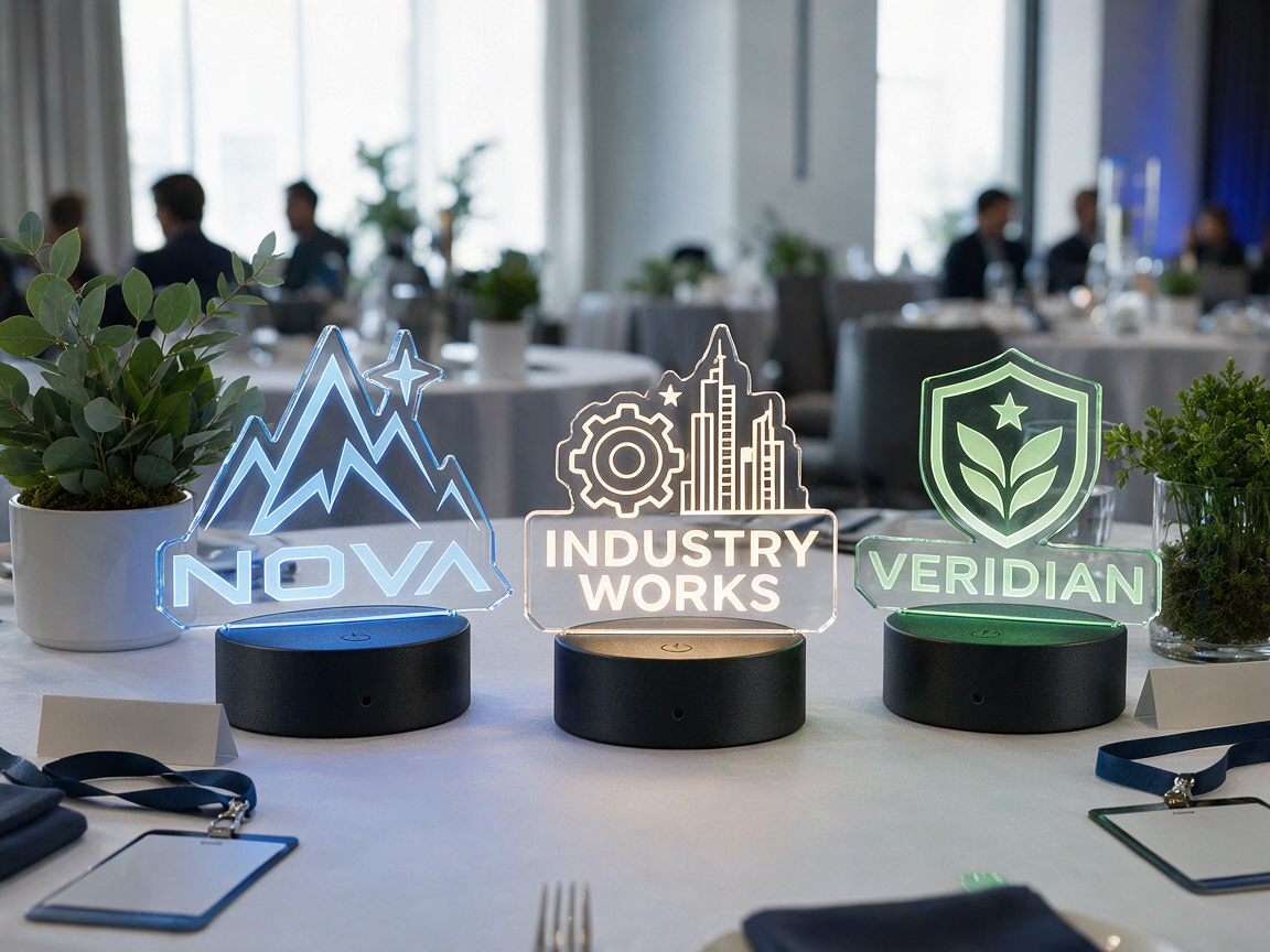 Custom Die-Cut LED Acrylic Logo Sign - Professional Artwork