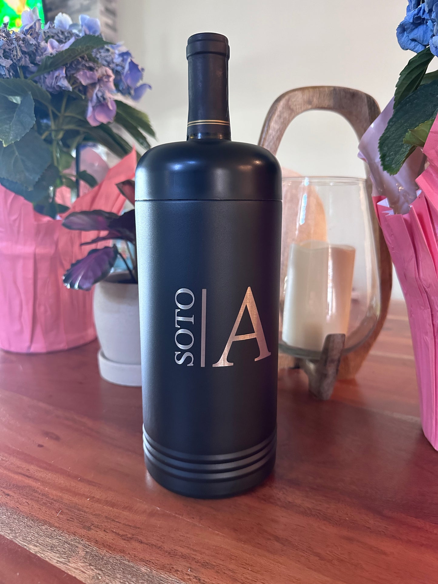 Wine Chiller, Stainless Steel. Custom with company logo or Monogram as main picture.