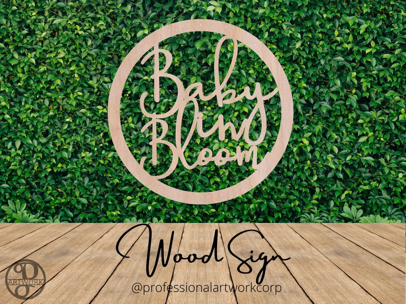 Baby in Boom Round Wood Sign - Professional Artwork