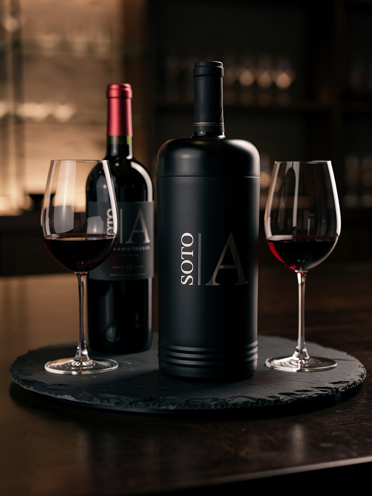 Wine Chiller, Stainless Steel. Custom with company logo or Monogram as main picture. - Professional Artwork