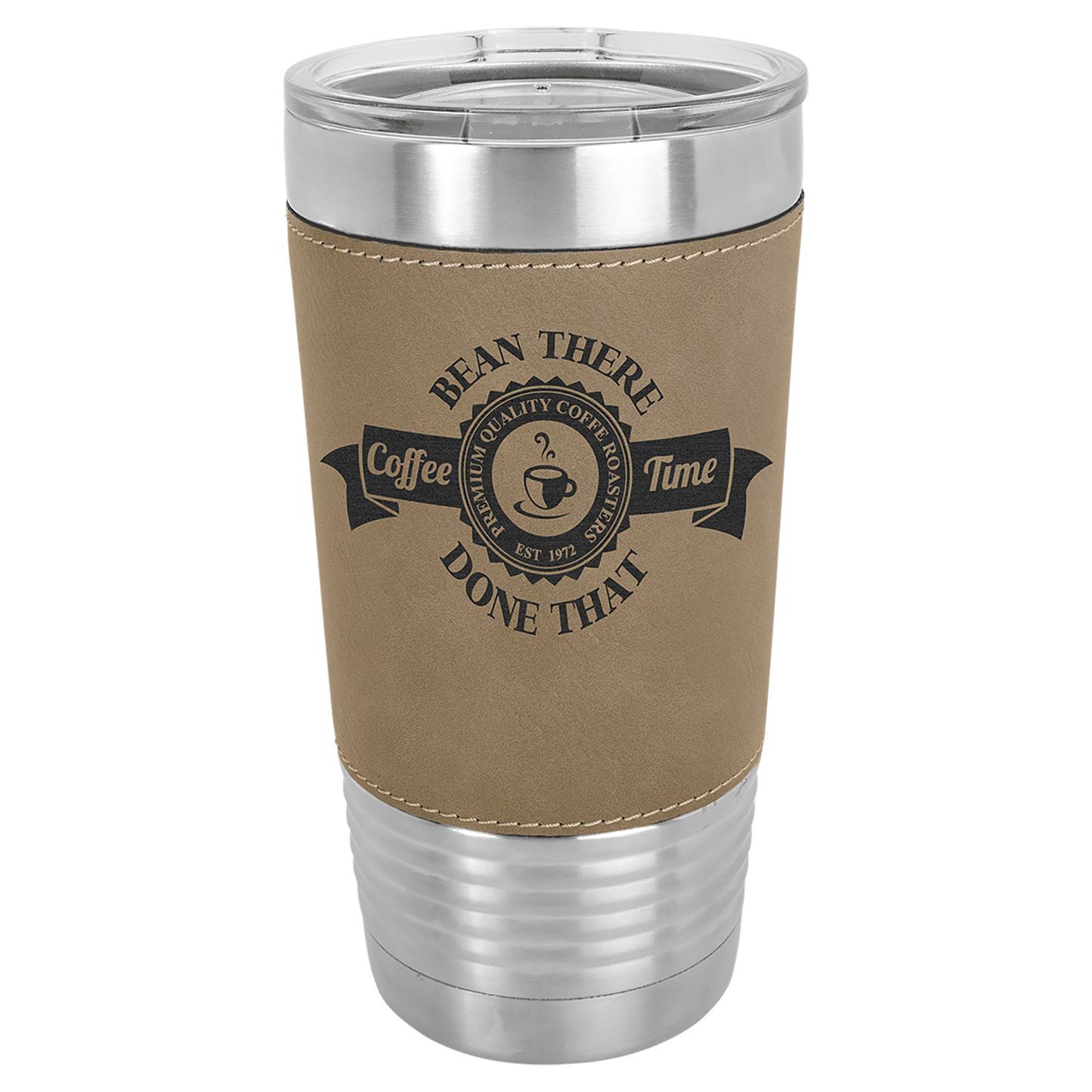Polar Camel 20 oz. Leatherette Tumbler with Clear Lid - Professional Artwork