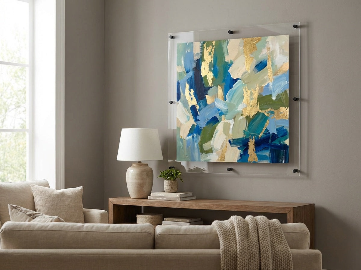 Large Clear Acrylic Frame Straight Corners - Professional Artwork