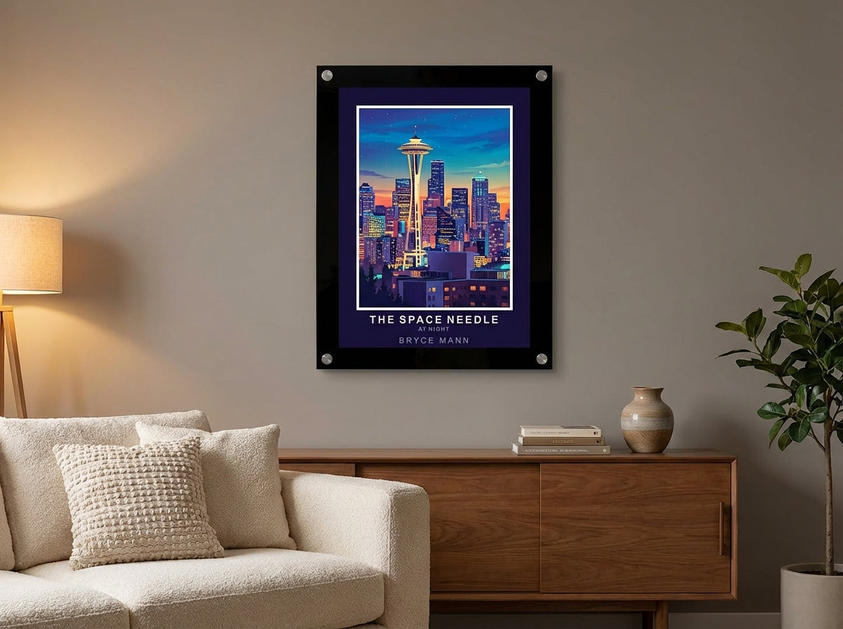 Black Acrylic Frame Straight Corners - Professional Artwork