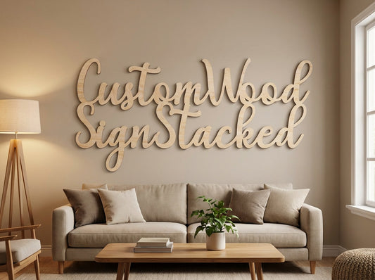 Custom Wood Stacked Sign - Professional Artwork
