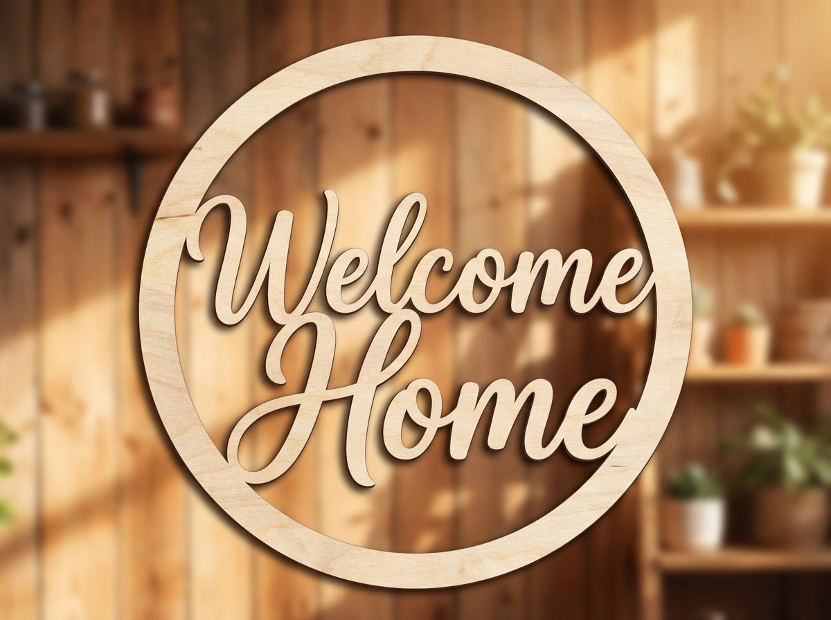 Custom Round Wood Sign - Professional Artwork