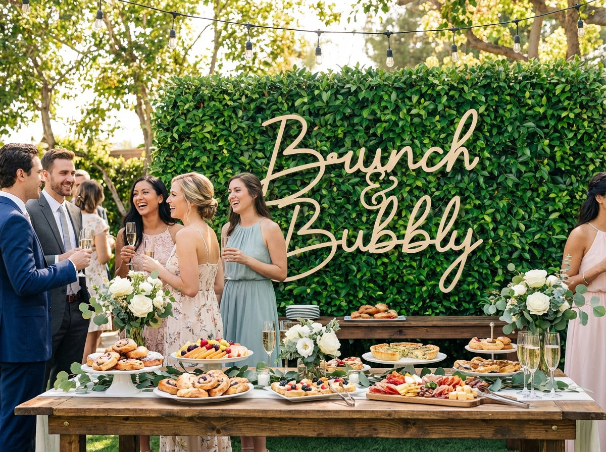 Brunch & Bubbly Wood Sign - Professional Artwork