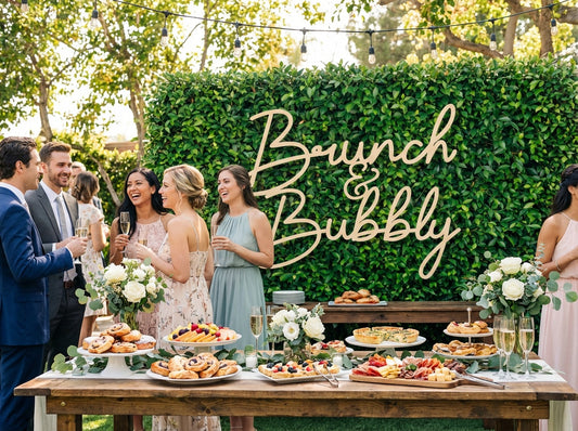Brunch & Bubbly Wood Sign - Professional Artwork