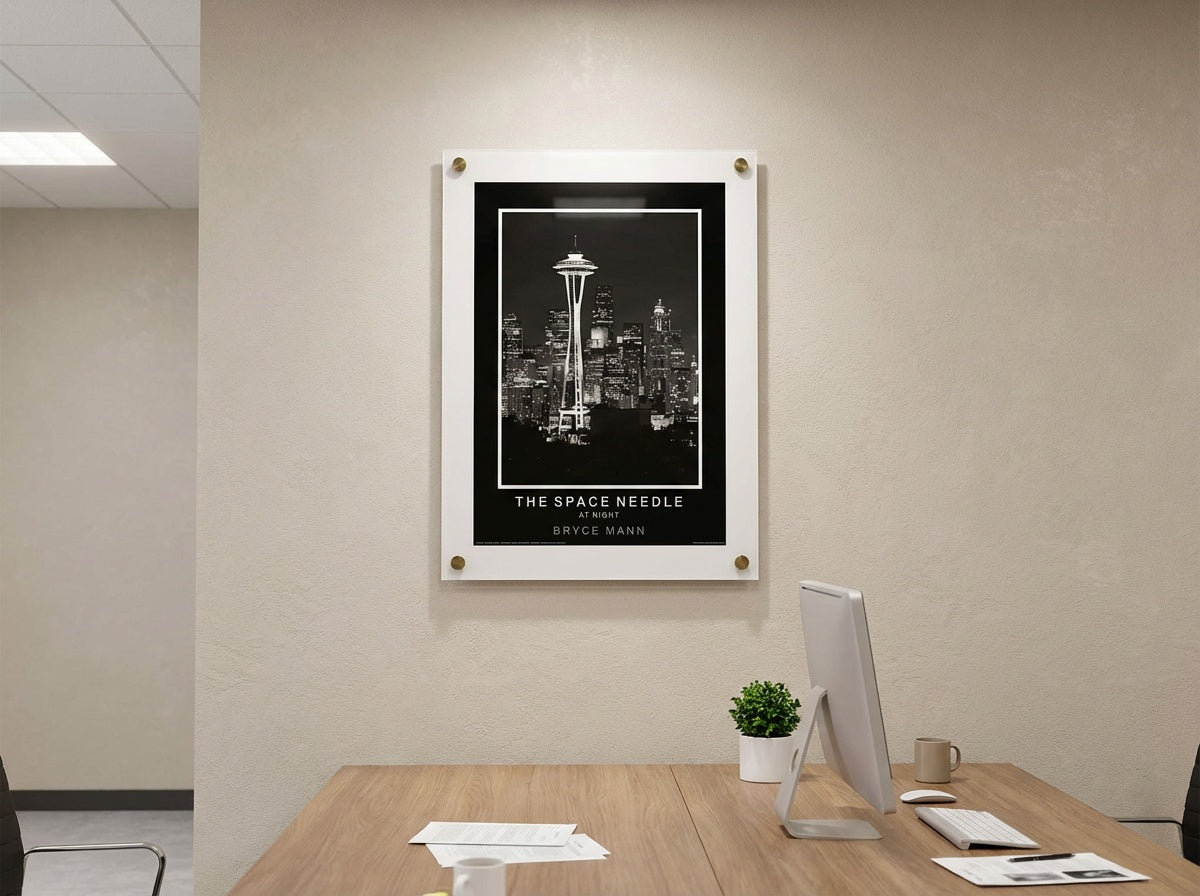White Acrylic Frame Straight Corners - Professional Artwork