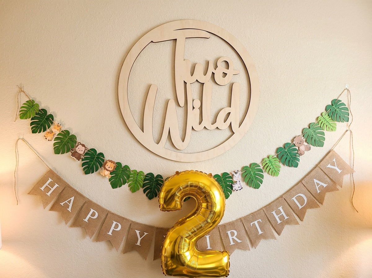 Two Wild Round Wood Sign - Professional Artwork