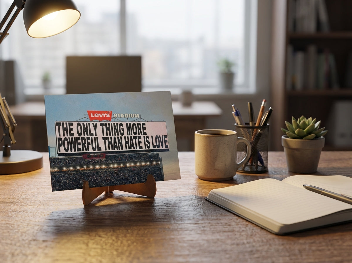 "The Only Thing More Powerful Than Hate Is Love" 5"x7" wood artwork.