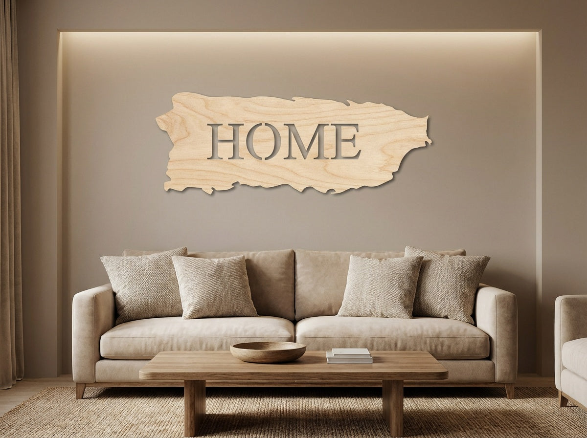 Puerto Rico Map Wood Art - Professional Artwork