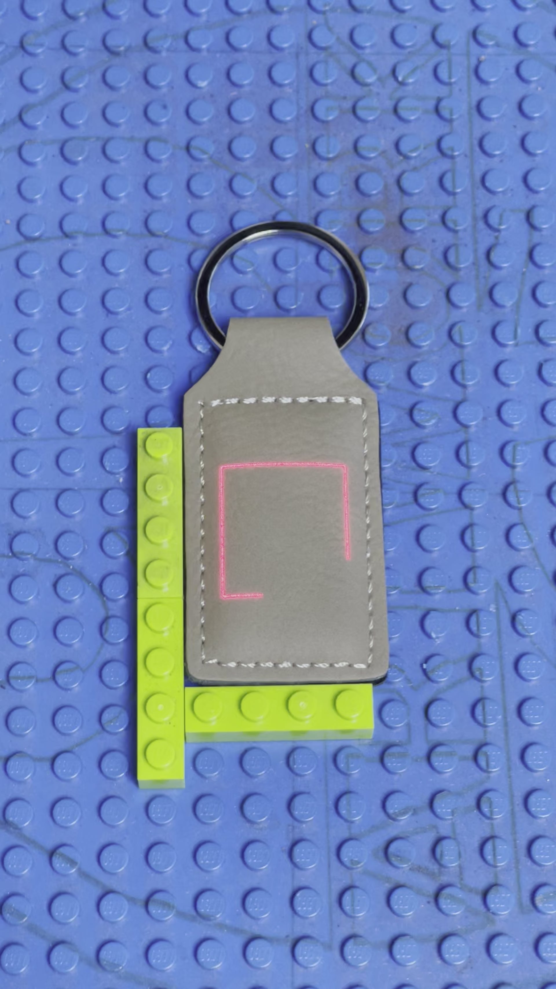 Engraved Leather Rectangular Keychain - engraving video