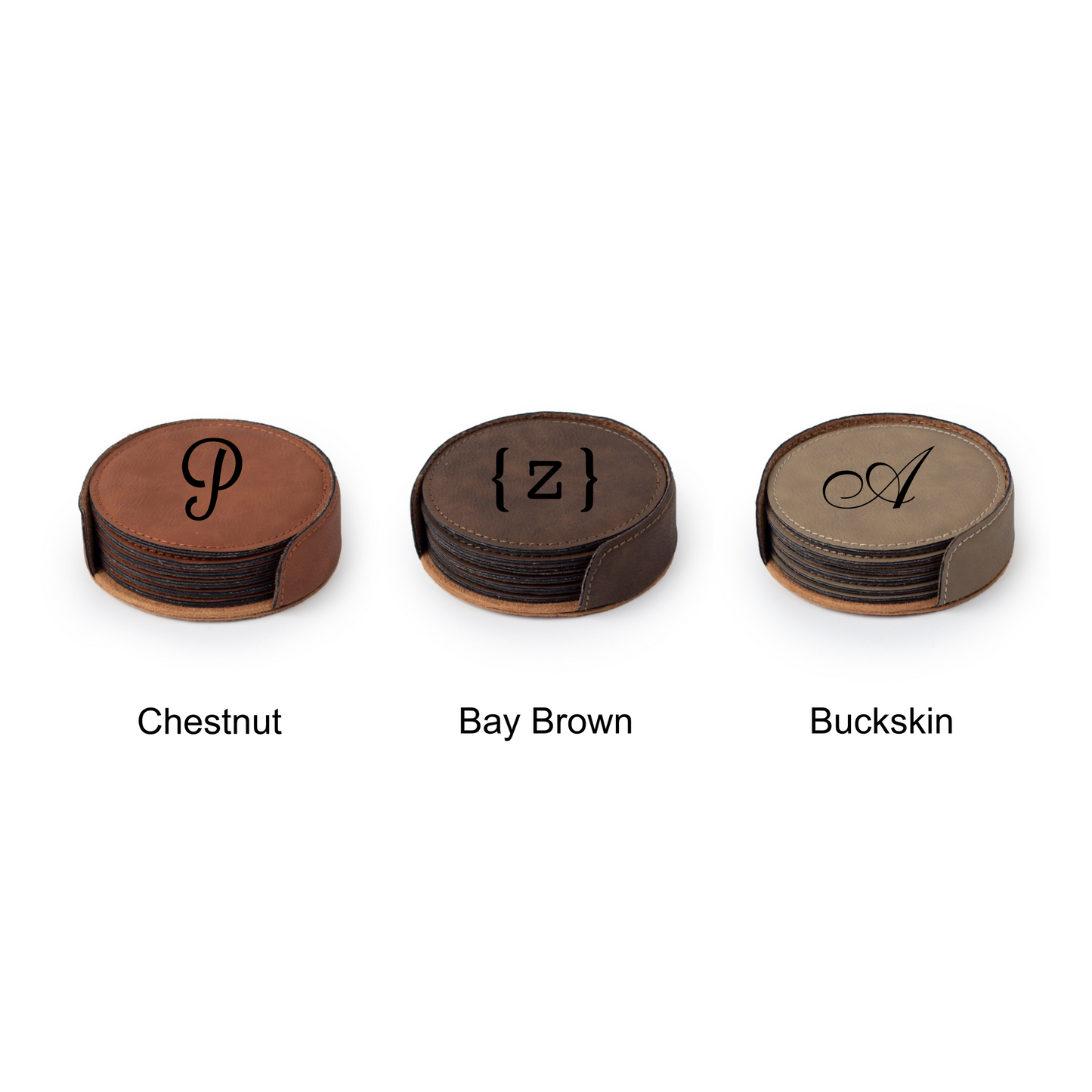 Round Leather Coaster Set