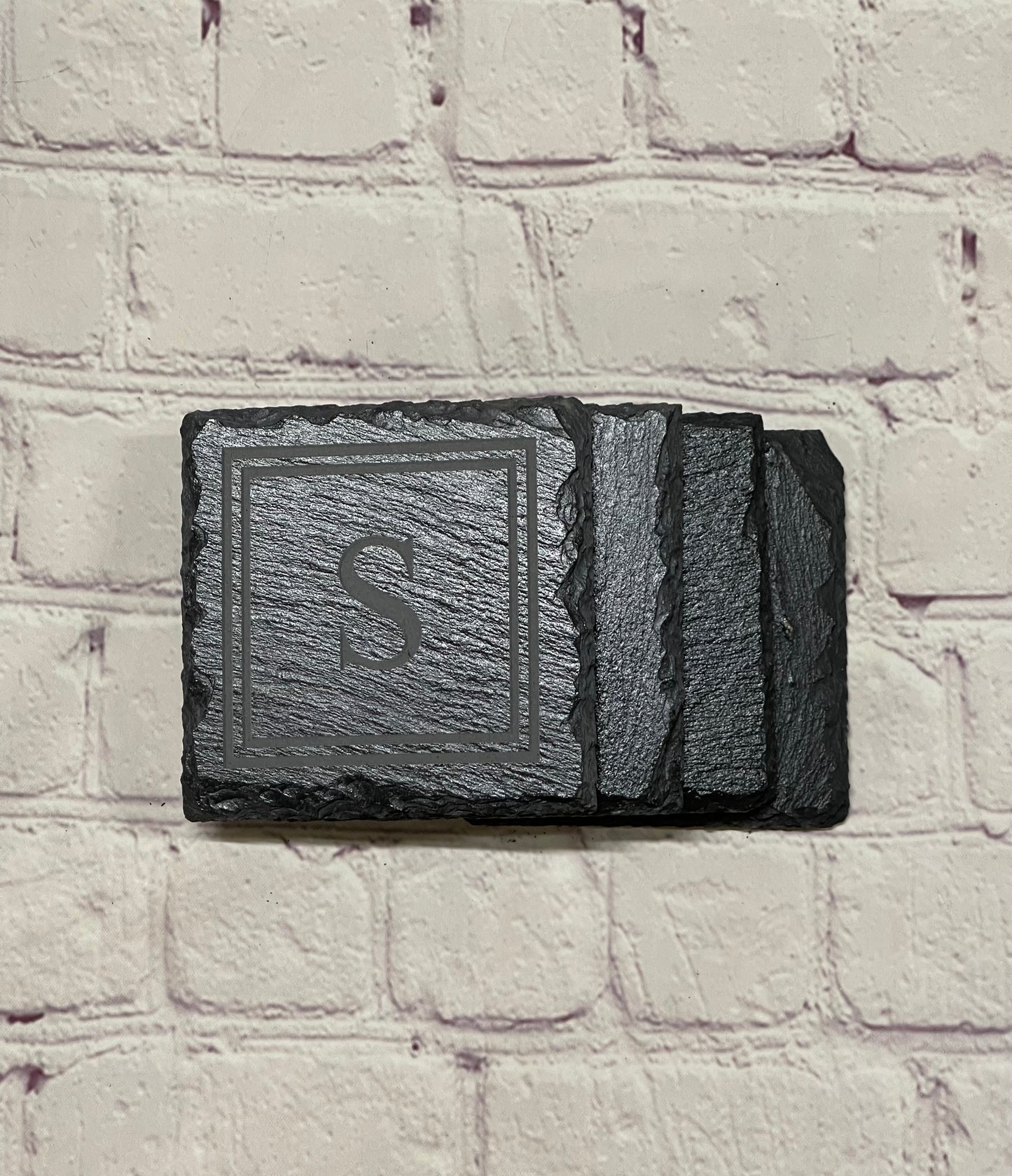Square Slate Coasters Set of 4 - Bulk Corporate Logo - Professional Artwork