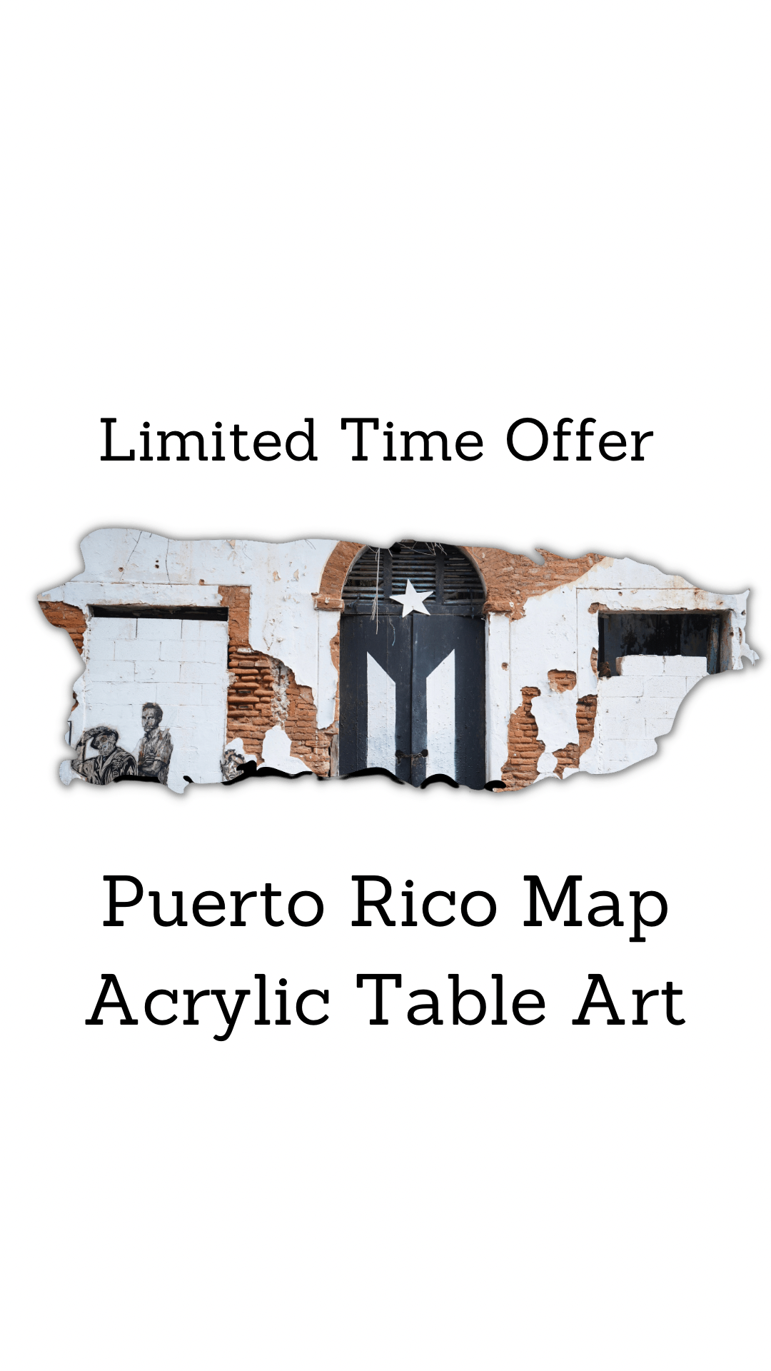 Puerto Rico Flag Acrylic Map Special Offer - Professional Artwork