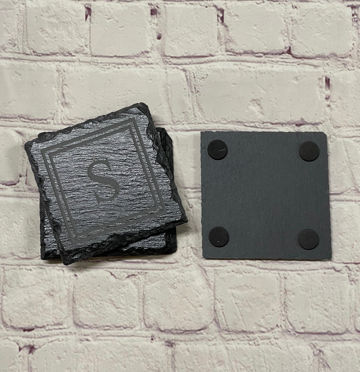 Square Slate Coasters Set of 4 - Bulk Corporate Logo - Professional Artwork