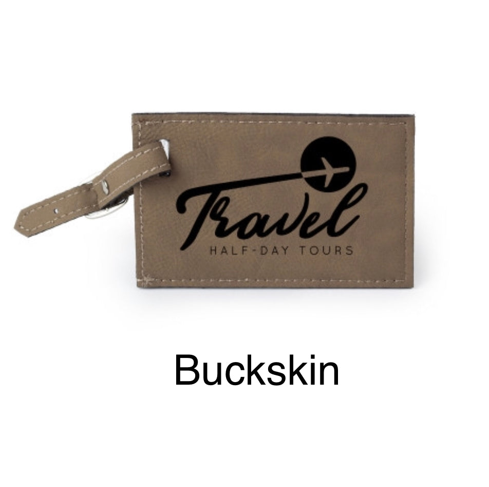 Leather Engraved Luggage Tags Buckskin