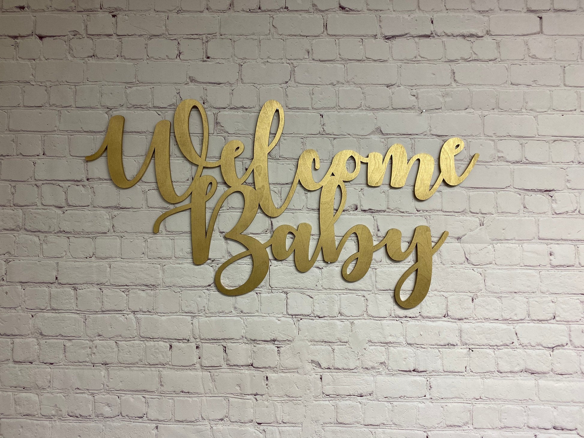 Welcome Baby Wood Sign - Professional Artwork
