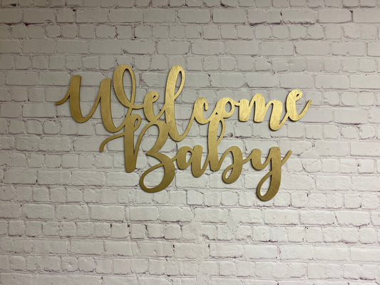 Welcome Baby Wood Sign - Professional Artwork
